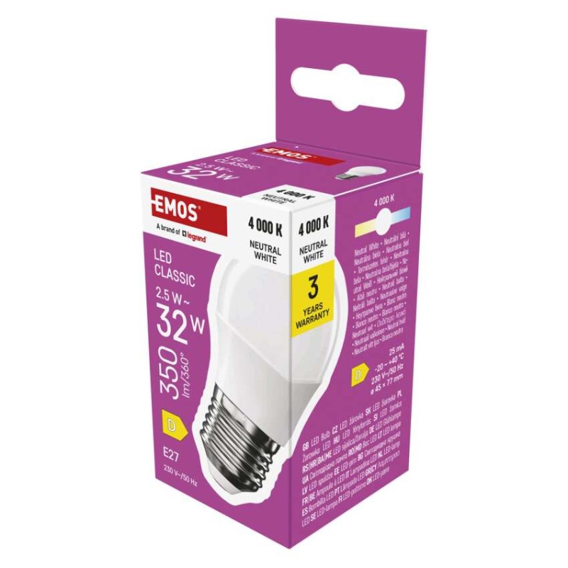 LED žarnica Classic Mini Globe / E27 / 2,5 W (32 W) / 350 lm / Nevtralna bela