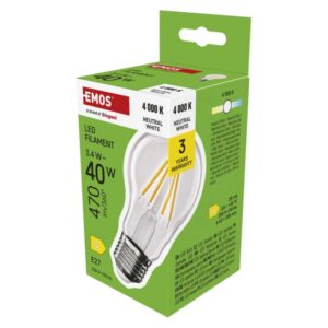 LED žarnica Filament A60 / E27 / 3,4 W (40 W) / 470 lm / Nevtralna bela