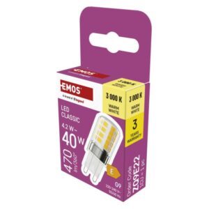 LED žarnica Classic JC / G9 / 4,2 W (40 W) / 470 lm / toplo bela