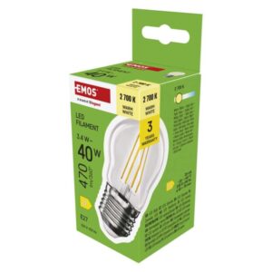 LED žarnica Filament Mini Globe / E27 / 3,4 W (40 W) / 470 lm / Toplo bel