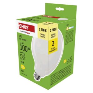 LED žarnica Filament G125 / E27 / 11 W (100 W) / 1521 lm / Toplo bel