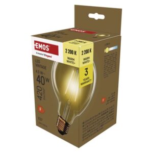 LED žarnica Vintage G95 / E27 / 4,5 W (40 W) / 420 lm / Toplo bel