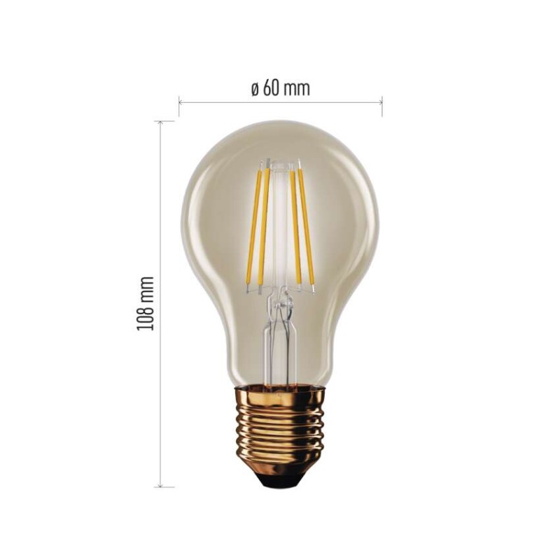 LED žarnica Vintage A60 / E27 / 4,5 W (40 W) / 420 lm / Toplo bel - slika 2