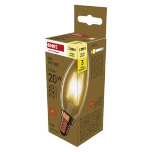 LED žarnica Vintage Candle / E14 / 2,5 W (20 W) / 225 lm / Toplo bel
