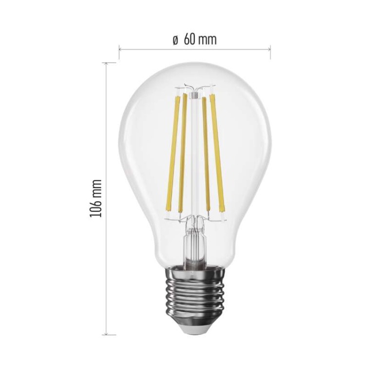 LED žarnica Filament A60/ E27 / 7,5 W (75 W) / 1 055 lm / toplo bela / zatemnitev - slika 3