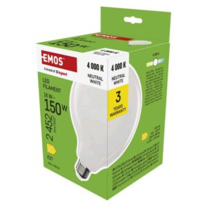 LED žarnica Filament G125 / E27 / 18 W (150 W) / 2452 lm / Nevtralna bela