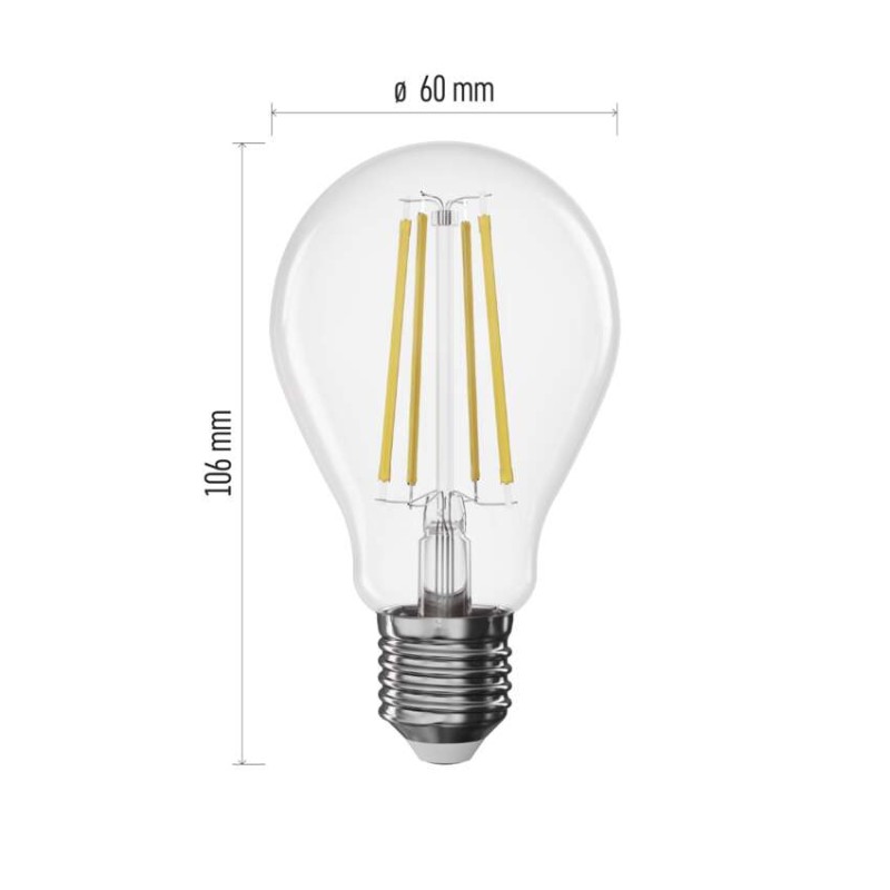 LED žarnica Filament A60/ E27 / 7,5 W (75 W) / 1 055 lm / Nevtralna bela / zatemnitev - slika 3