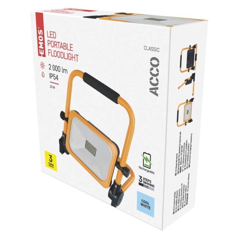 LED reflektor polnilni ACCO 20W CW