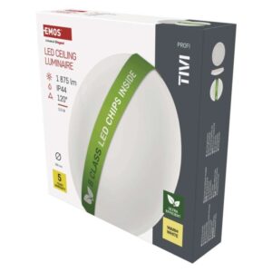 LED stropna svetilka TIVI, B CLASS, okrogla bela 12,5W, IP44, Toplo bel