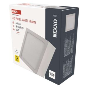 LED svetilo nadometno NEXXO, kvadratno, belo, 7,6W,Nevtralna bela