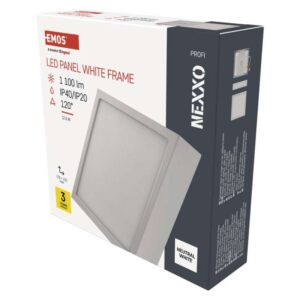 LED svetilo nadometno NEXXO, kvadratno, belo, 12,5W,Nevtralna bela