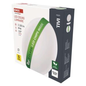LED stropna svetilka TIVI, A CLASS, okrogla bela 12,5W, IP44, Nevtralna bela