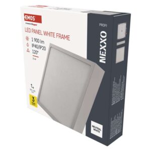LED svetilo nadometno NEXXO, kvadratno, belo, 21W,Nevtralna bela
