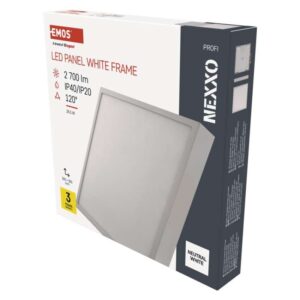 LED svetilo nadometno NEXXO, kvadratno, belo, 28,5W,Nevtralna bela