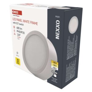 LED svetilo nadometno NEXXO, okroglo, belo, 7,6W, nastavljiva CCT