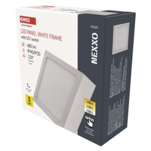 LED svetilo nadometno NEXXO, kvadratno, belo, 7,6W, nastavljiva CCT