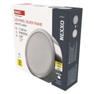 LED svetilo nadometno NEXXO, okroglo, srebrno, 12,5W, nastavljiva CCT