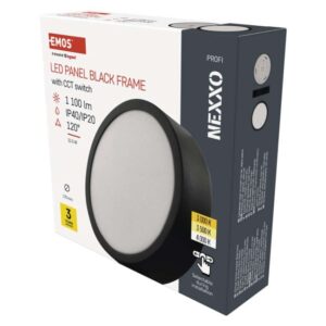 LED svetilo nadometno NEXXO, okroglo, črno, 12,5W, nastavljiva CCT