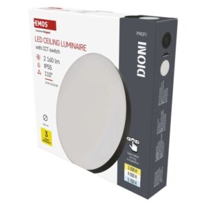 LED svetilo nadometno DIONI okroglo, črna, 18W, nastavljiva CCT