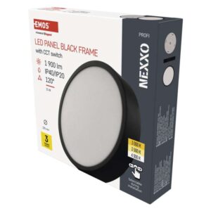 LED svetilo nadometno NEXXO, okroglo, črno, 21W, nastavljiva CCT