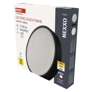 LED svetilo nadometno NEXXO, okroglo, črno, 28,5W, nastavljiva CCT