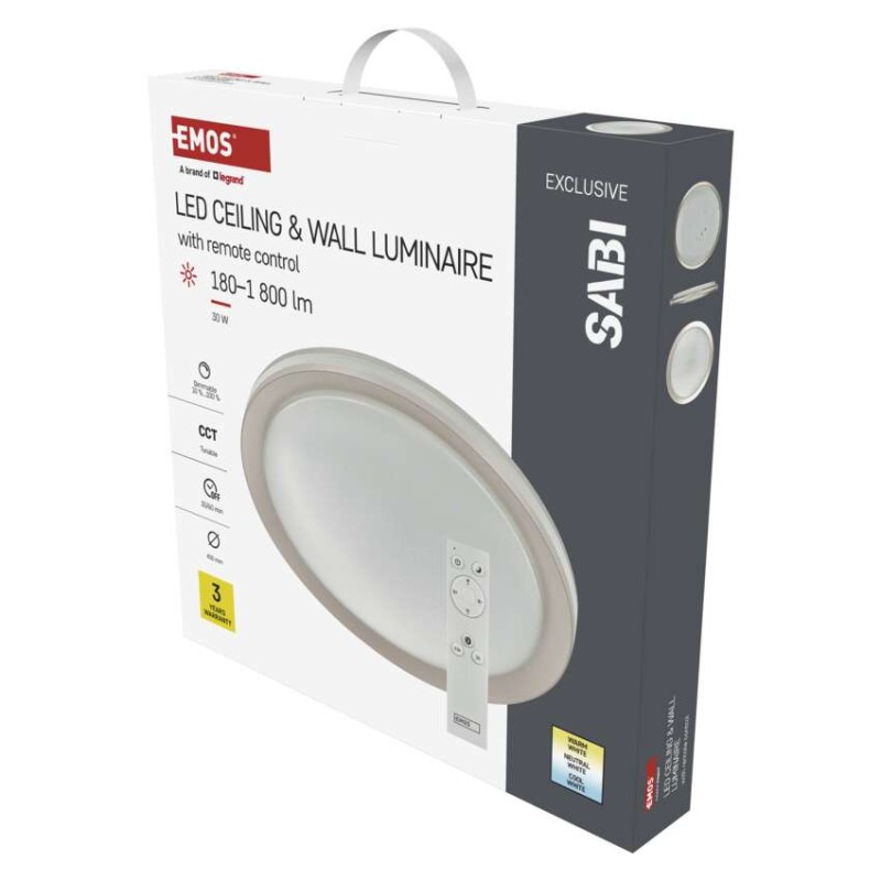LED stropno svetilo SABI, okroglo, 30W, zatemnilno, nastavljiva CCT - slika 2