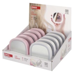 Žepno kozmetično ogledalo s svetlobo LED, 10 kos, display box