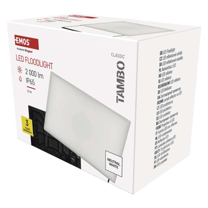 LED reflektor TAMBO, 20 W, 2000 lm, IP65, črna - slika 2