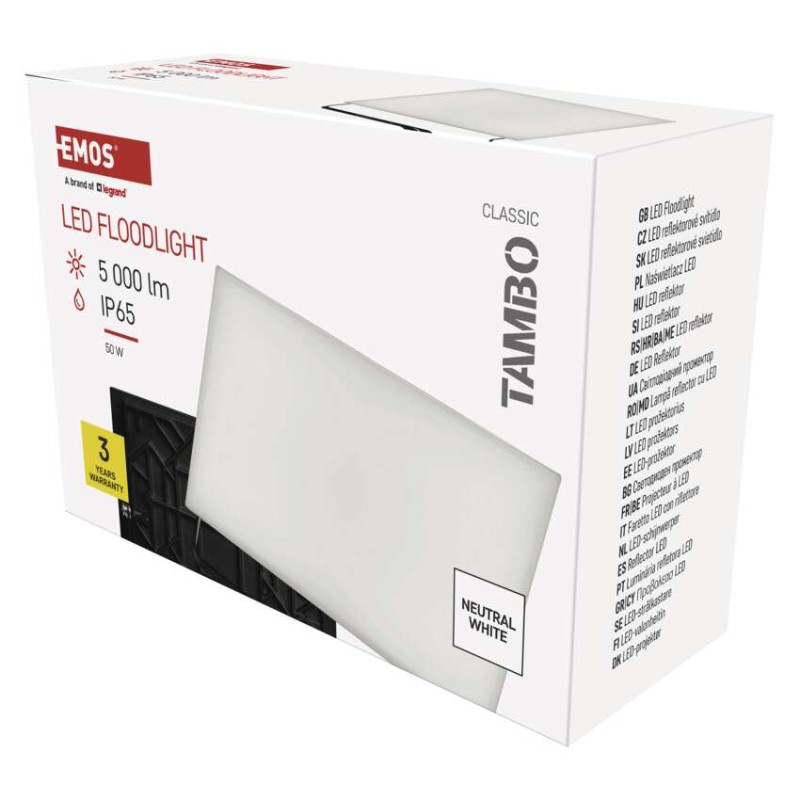 LED reflektor TAMBO, 50 W, 5000 lm, IP65, črna - slika 2