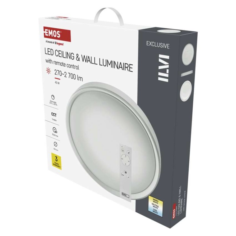 LED stropno svetilo ILVI, okroglo, 45W, zatemnilno, nastavljiva CCT