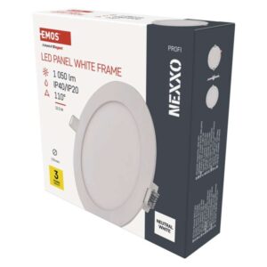 LED vgradno svetilo NEXXO, okroglo, belo, 12,5W, nevtralno bela
