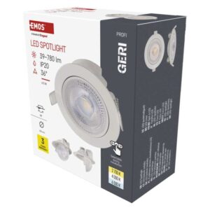 LED reflektor GERI bele barve, okrogel, 6,5W CCT