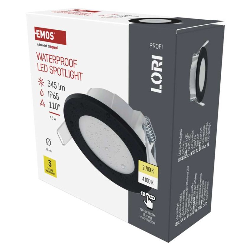 LED reflektor LORI črne barve, okrogel, 4,5W CCT - slika 2