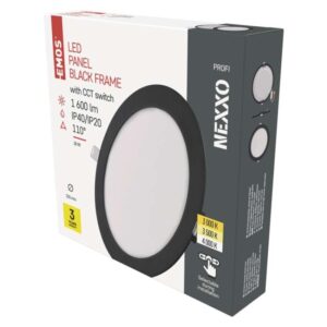 LED vgradno svetilo NEXXO, okroglo, črno, 18W, nastavljiva CCT