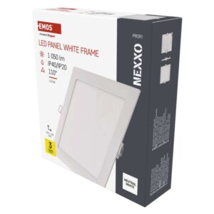 LED vgradno svetilo NEXXO, kvadratno, belo, 12W, nevtralno bela