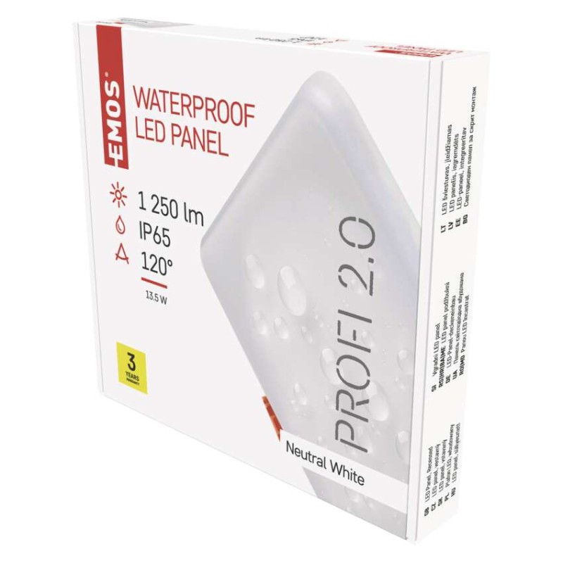 LED panel VIXXO, kvadratni, bel, 13,5W, nevtralno bela