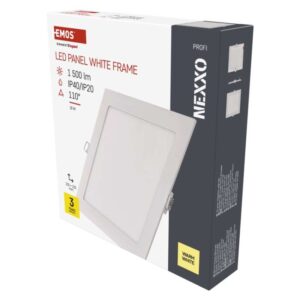 LED vgradno svetilo NEXXO, kvadratno, belo, 18W, toplo bela