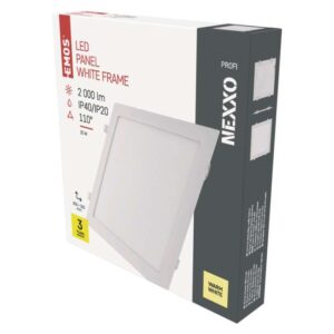 LED vgradno svetilo NEXXO, kvadratno, belo, 24W, toplo bela