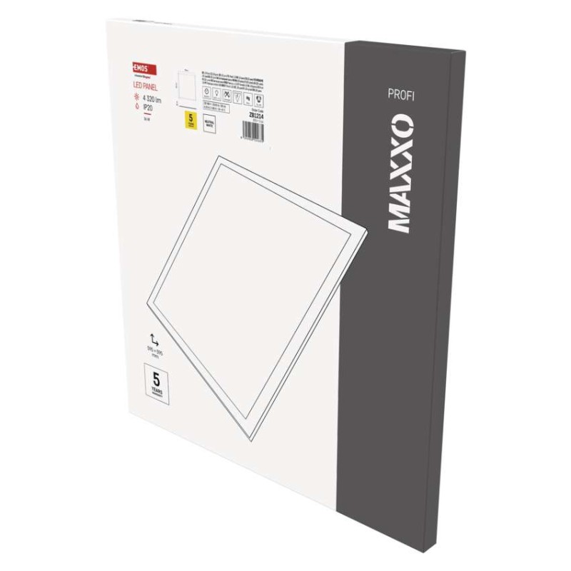 LED panel MAXXO 60 x 60 cm / 10 mm, 36 W, 4,320 lm, vgradni, nevtralno bela, IP20