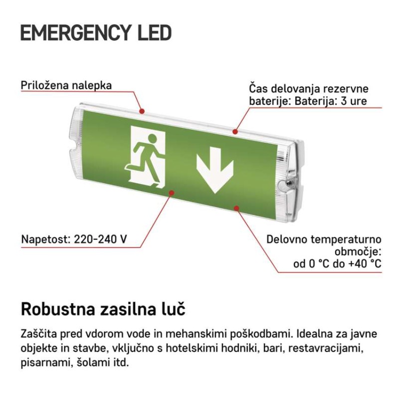 Zasilno LED svetilo NESSI, 3W, 3h, IP65 - slika 3