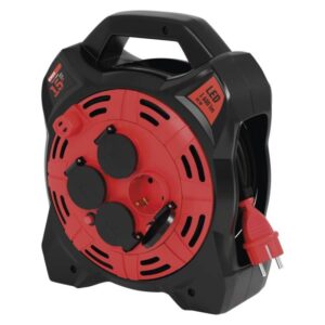Zunanji kolutni podaljšek 15 m / 4 vtičnice / guma-neopren / 230V / 1,5 mm2 z reflektorjem