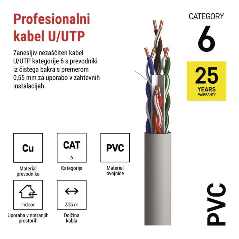 Kabel CAT6 UTP 305M - slika 2