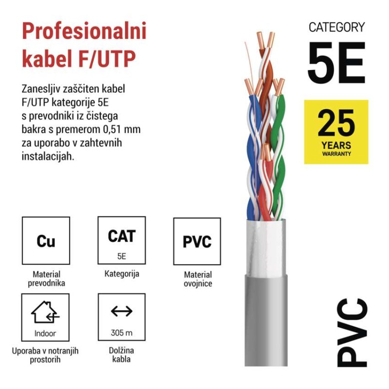Kabel CAT5E FTP 305M - slika 2