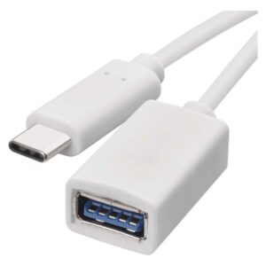 Kabel USB-A / USB-C, 3.0 OTG, podatki, 15 cm, bela