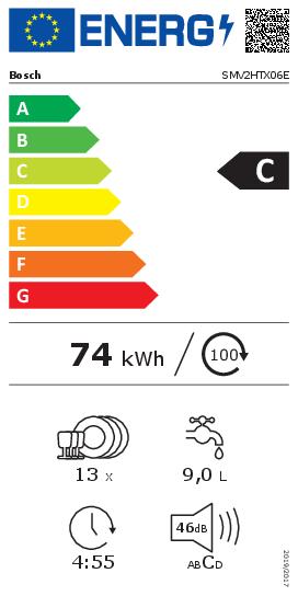 Serie 2, Popolnoma vgradni pomivalni stroj, 60 cm, SMV2HTX06E - slika 2