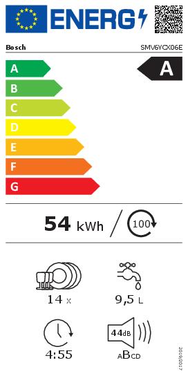 Serie 6, Popolnoma vgradni pomivalni stroj, 60 cm, SMV6YCX06E - slika 2